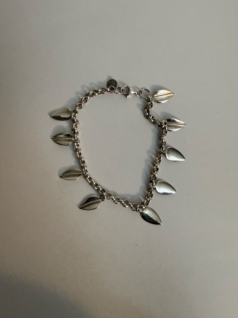 925 Silver Teardrop Charm Bracelet - Women's Jewelry